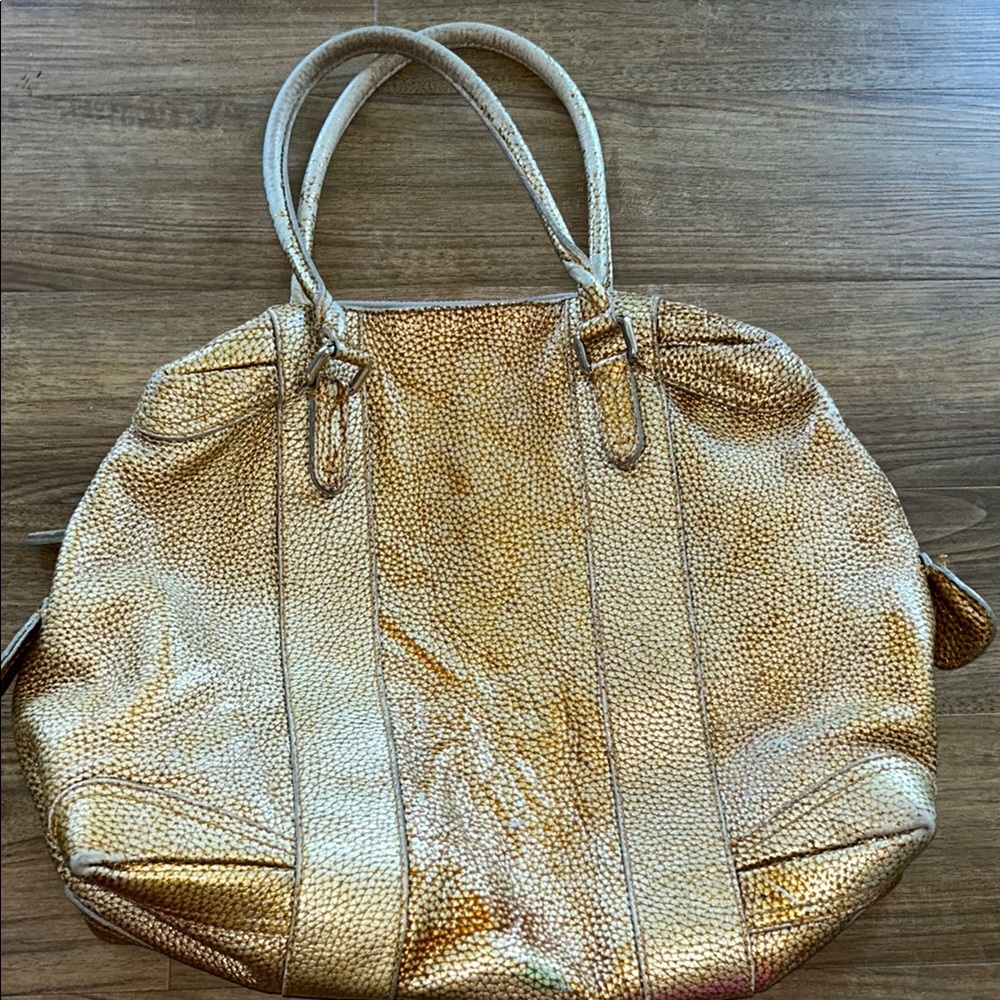 Fendi Gold Textured Hobo Women's Bag
